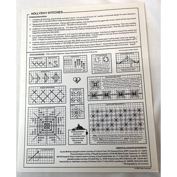 Calico Crossroads Hollyday Stitches Cross Stitch Stocking Pattern - Picture 3 of 3